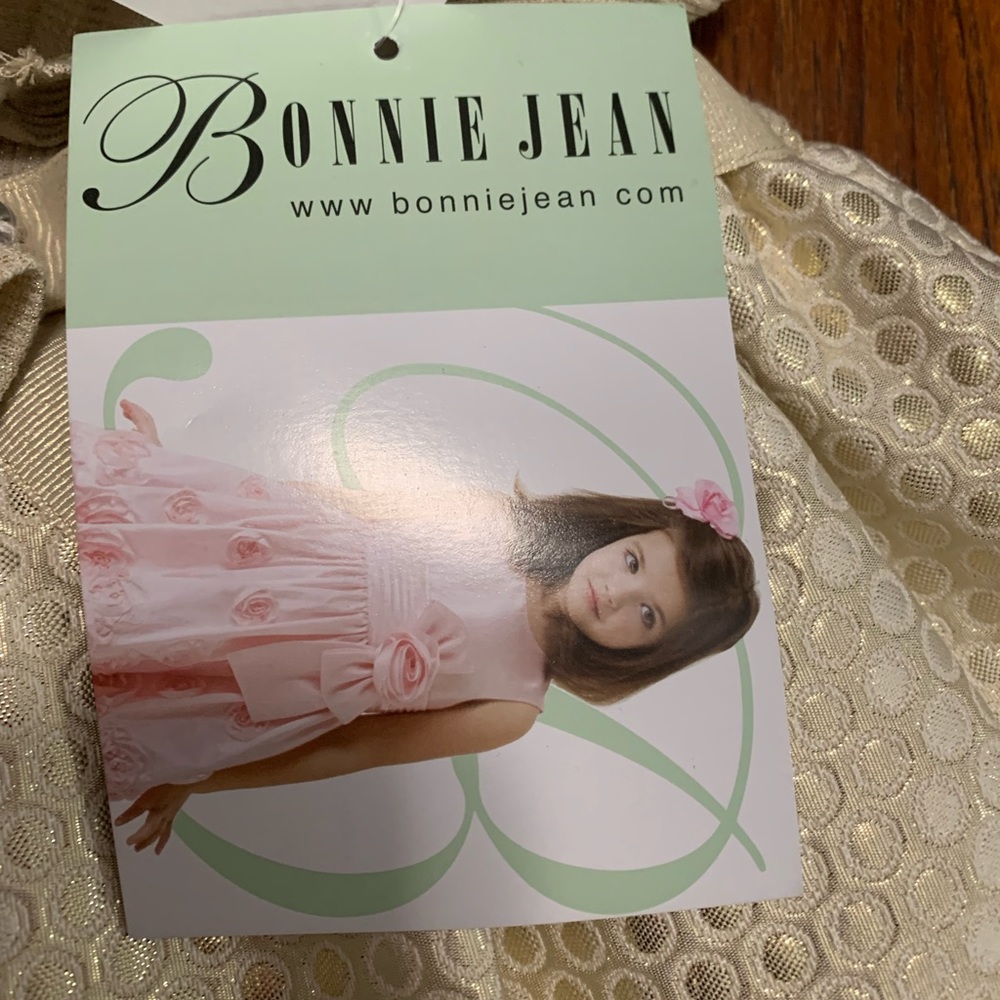 NWT Bonnie Jean Baby Girl Gold Fancy Dress - Size 12 Months - Picture 4 of 10